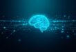AI in mental health care — glowing neural network brain representing artificial intelligence in psychiatry and therapy