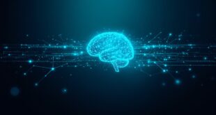 AI in mental health care — glowing neural network brain representing artificial intelligence in psychiatry and therapy