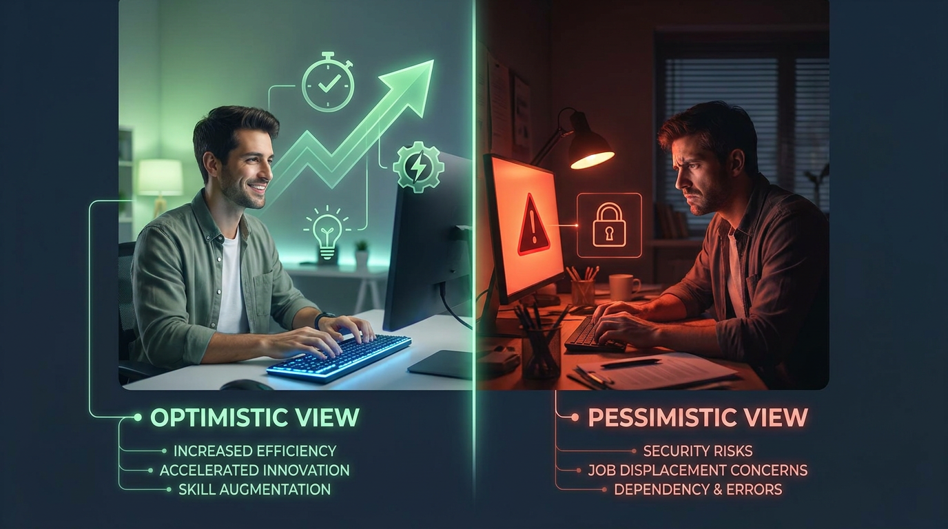 Boomer vs. Doomer perspectives on AI coding assistants and software development