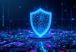 The landscape of AI-driven cybersecurity 2026 with neural networks protecting a global data grid.