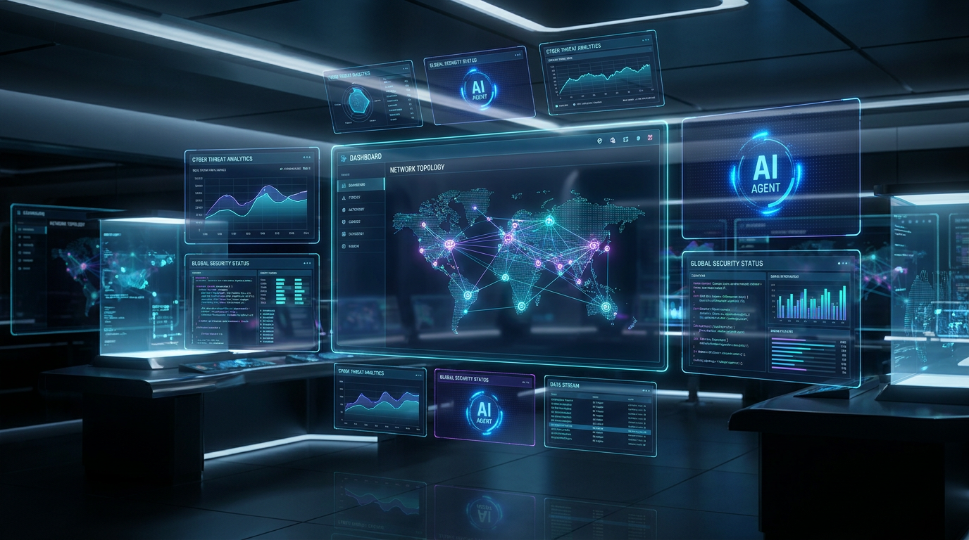 Autonomous Security Operations Center (SOC) dashboard highlighting the role of agentic AI in AI-driven cybersecurity 2026.